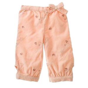 NEW Gymboree baby girls dress pants 6-12 9 peach pink velvet embroidered flowers